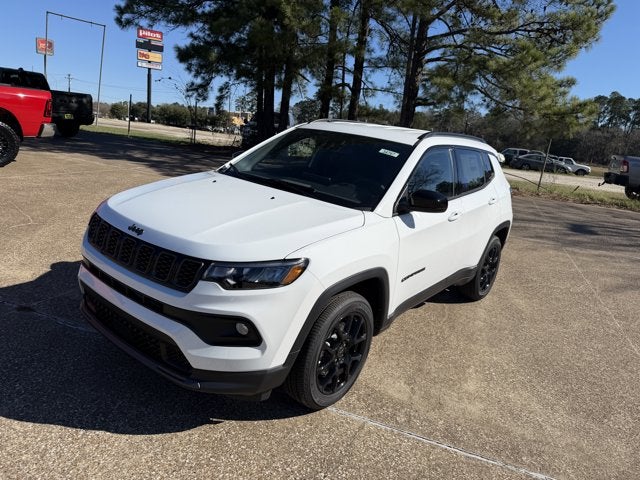 2026 Jeep Compass COMPASS LATITUDE ALTITUDE 4X4 in Bright White Clear-Coat Exterior Paint — front three-quarter view